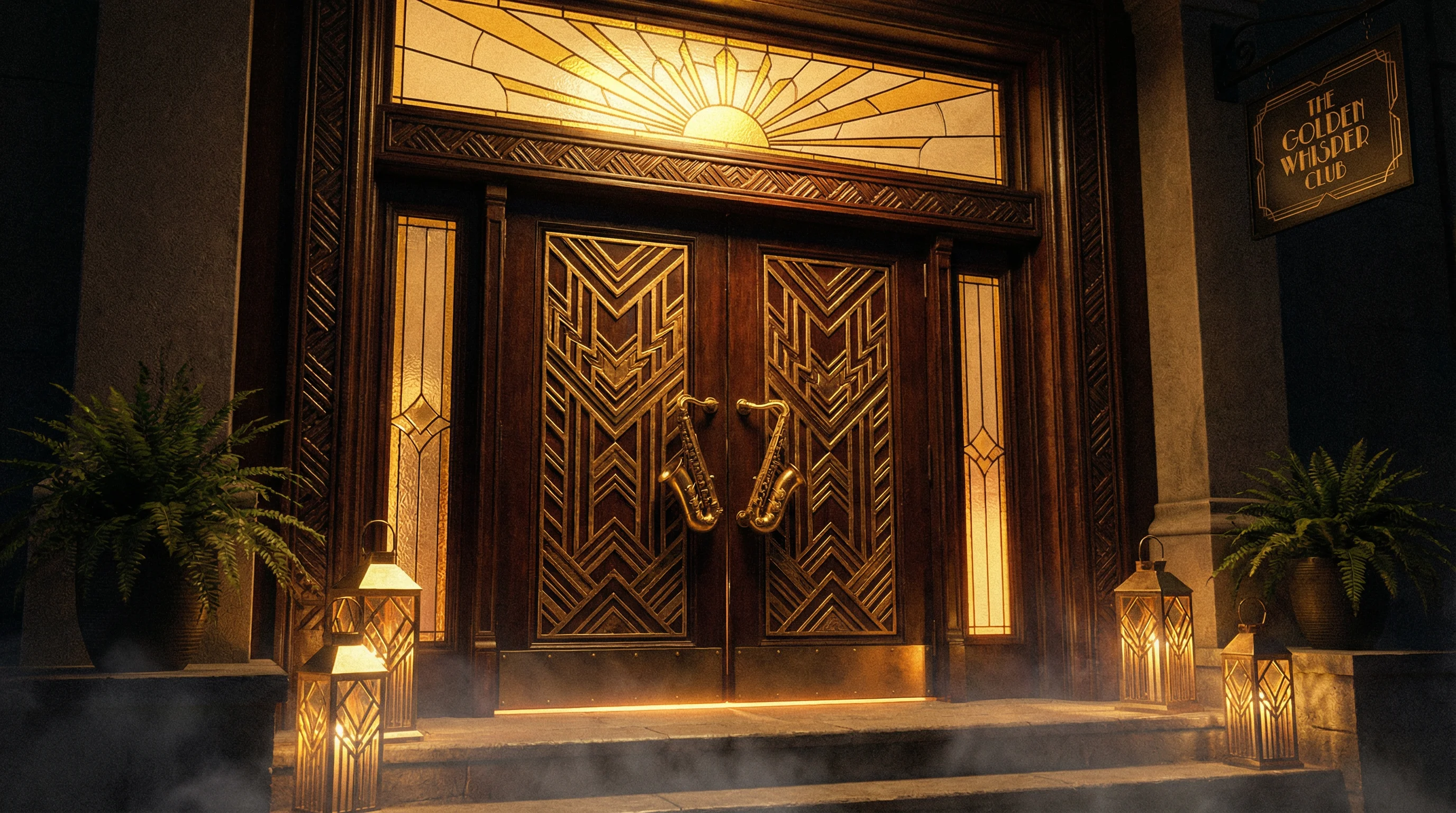 Art Deco风格大门入口 - 开启 财神棋牌 之旅